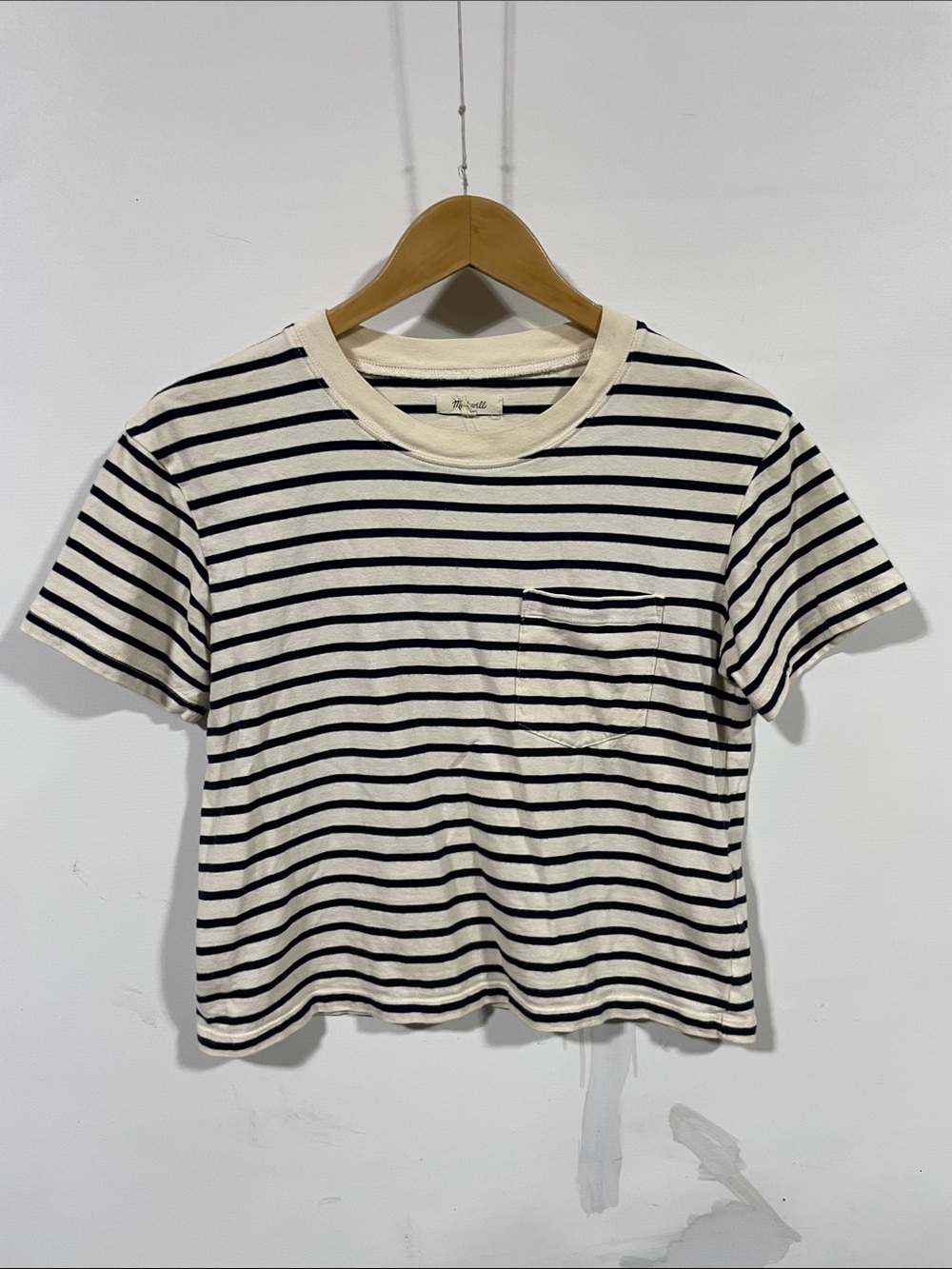 Madewell Navy & Cream Striped Short Sleeve Tee